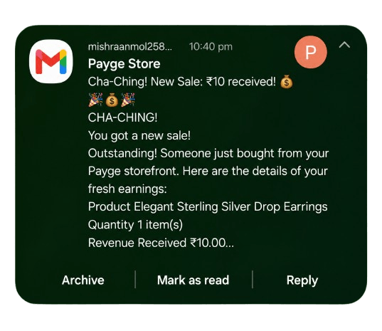 Order notification